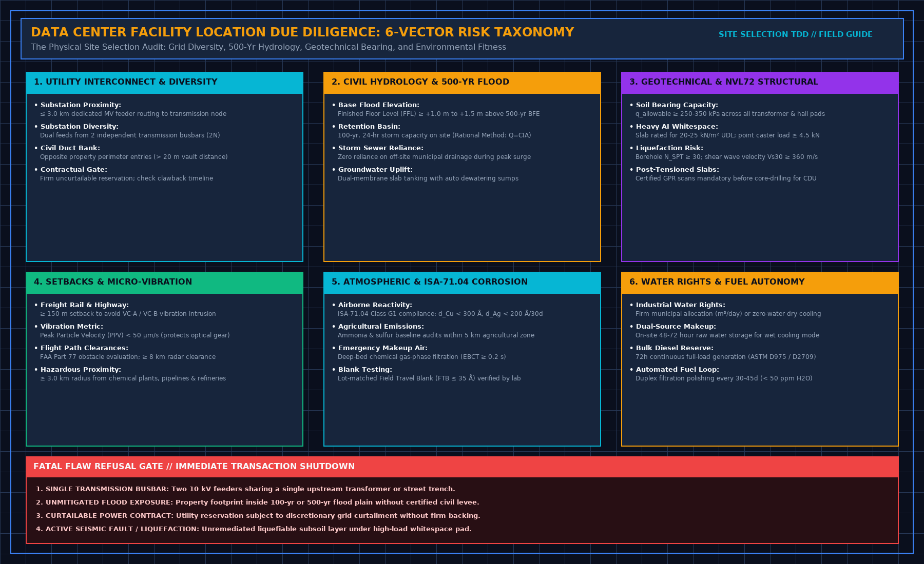 Figure 1: Data Center Facility Location Due Diligence Matrix