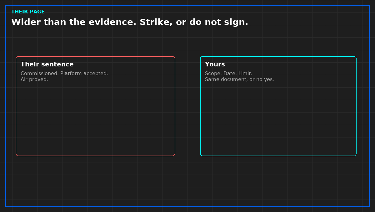 The refusal sits in the same document as the yes.